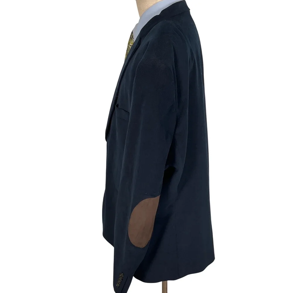 Ralph Lauren Lauren Blazer Mens‎ 50R/54 Teal Blue Corduroy Patch Preppy Academia